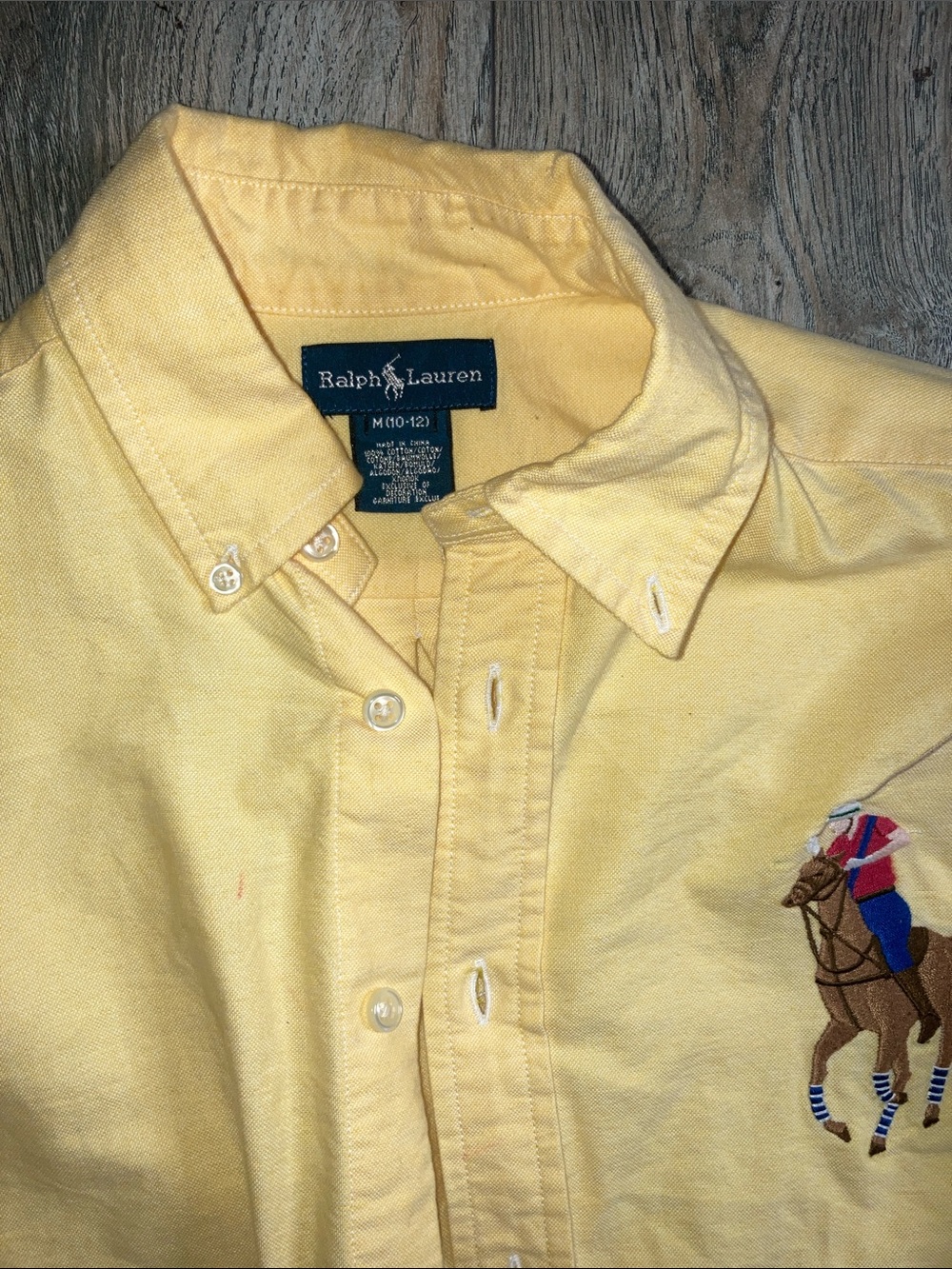 Ralph Lauren Yellow Button-Down Polo Oxford Shirt for Kids